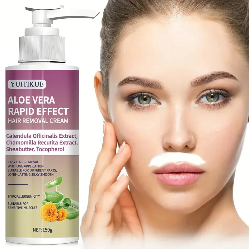 150g Aloe Vera Hair Removal Balm - Gentle and non-irritating, suitable for armpits, lips, arms, legs and intimate areas, powerfu