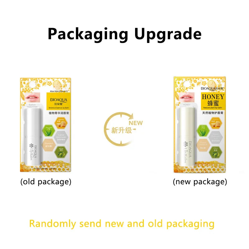 BIOAQUA Aloe Honey  Strawberry Moisturizing Natural Lip Balm Long Lasting Nourish Protect Improves Chapped Dryness Delicate