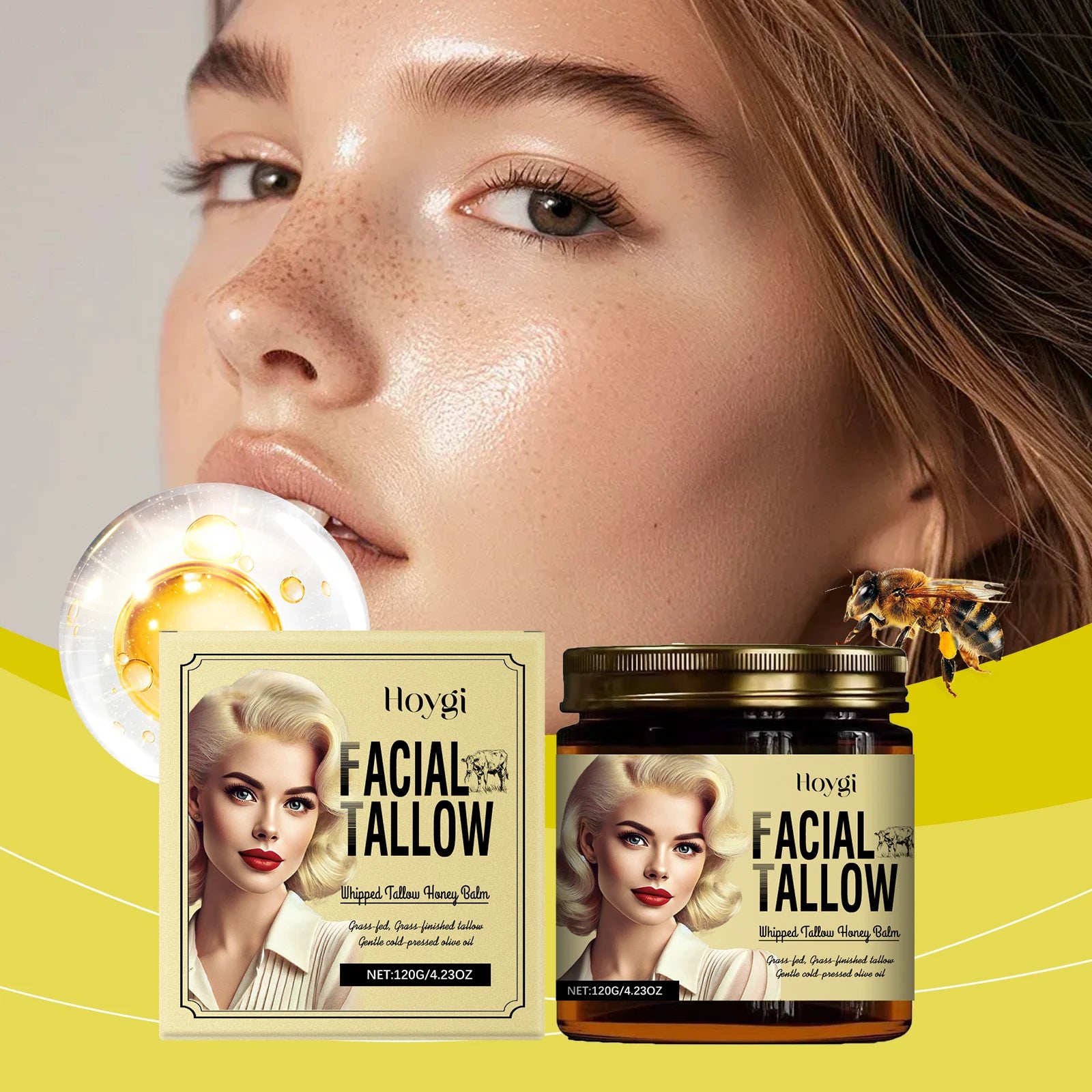 Tallow & Honey Nourishing Face Cream: Deeply Nourishes, Locks in Moisture, Relieves Dryness, and Provides Gentle Care for Skin