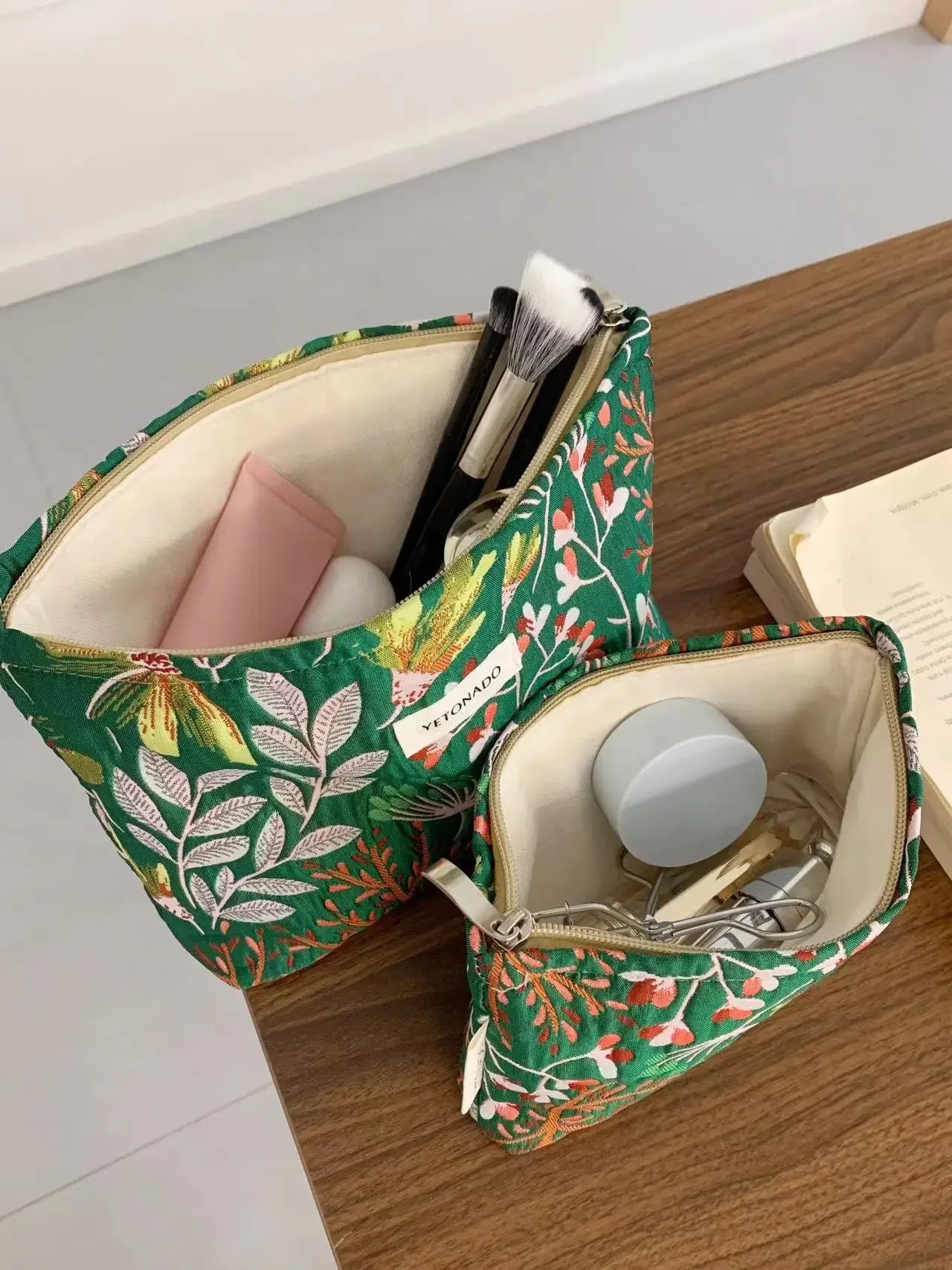 Makeup Bag Women Cosmetic Bag Flower Toiletry Pouch Case Organizer Make Up Bag Travel Wash Girls Travel Storage pouch