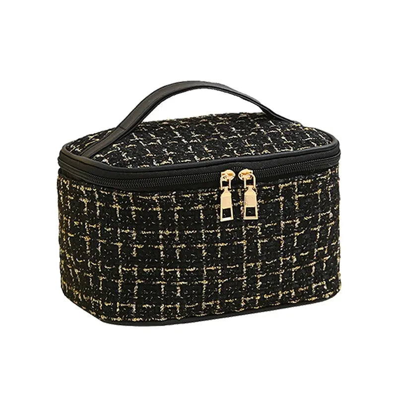 Fashion Cosmetic Bag Large Capacity Portable Handbag Woven Cosmetics Makeup Brush Storage Household Travel Wash Bag