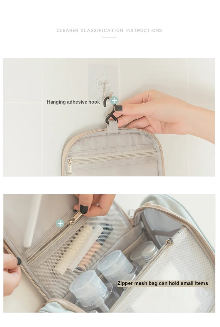 Fully Expanded Cosmetic Bag Makeup Pouch Make Up Box Toiletry Bag For Women Travel Essentials Storage Organizer Necessaire Bag