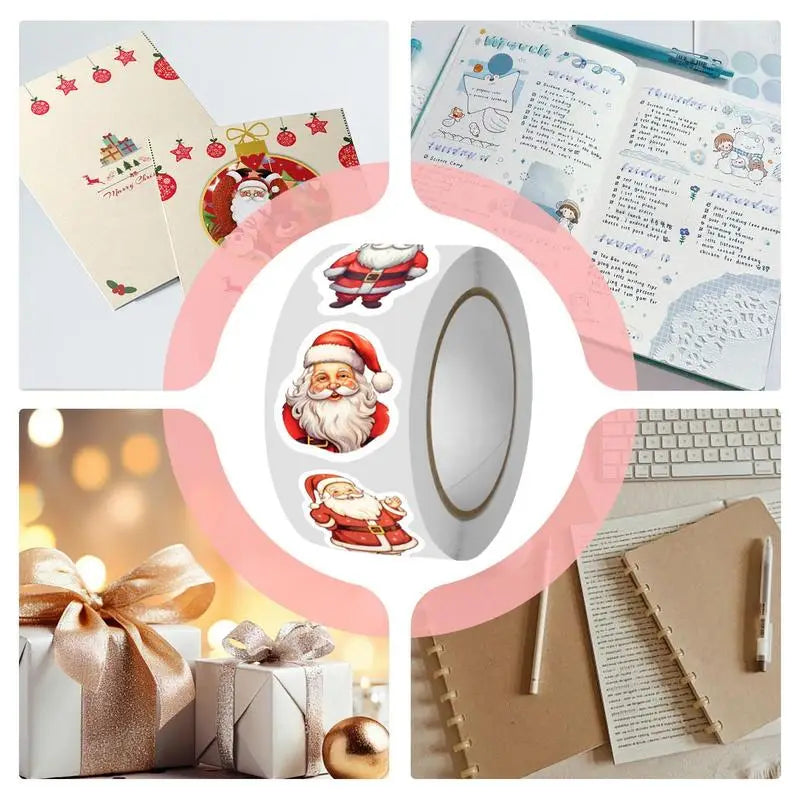 Christmas Stickers for Holiday Crafts Tag Sticker Envelopes Christmas Santa Claus Packing Label Christmas theme Party supplies
