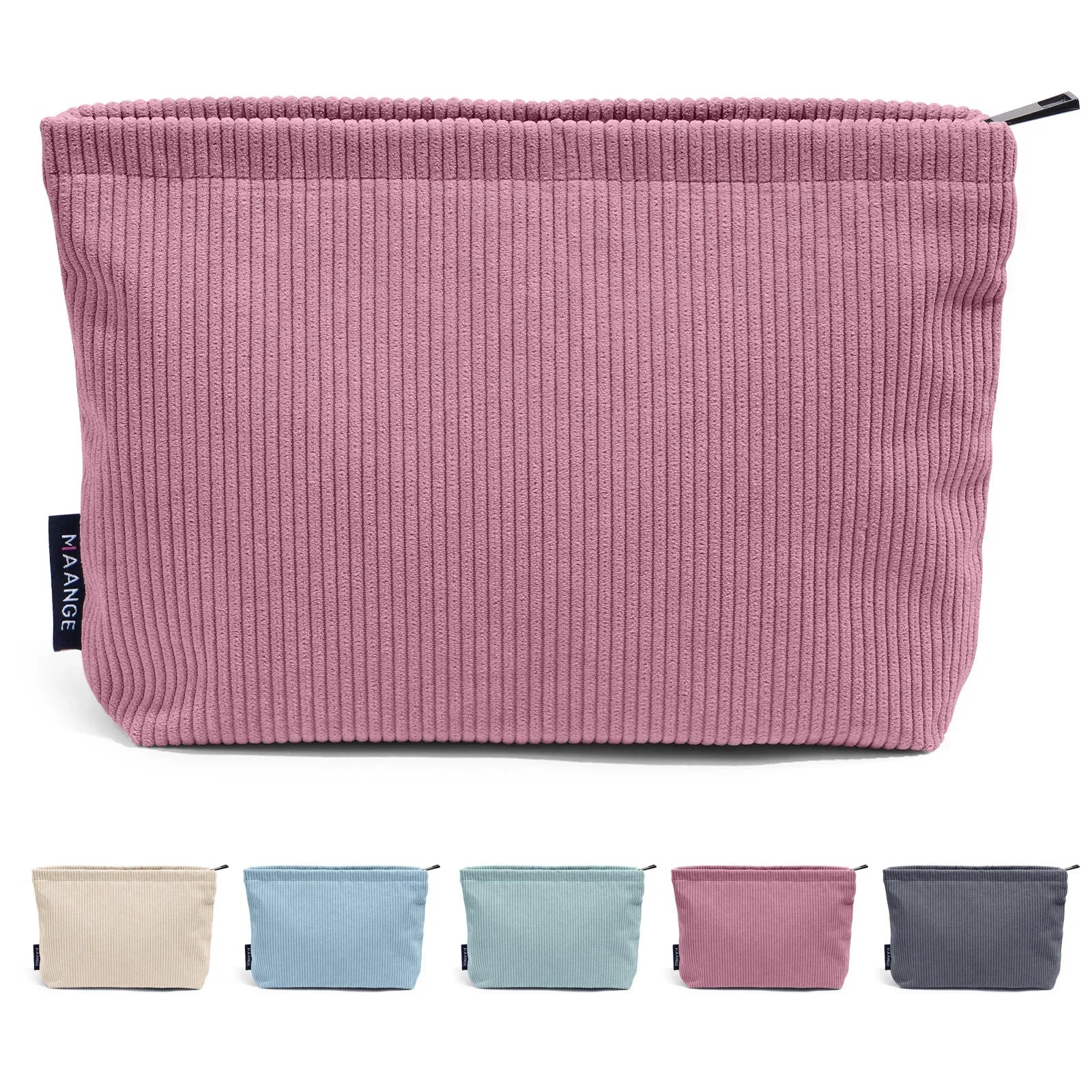 Corduroy Travel Cosmetic Bag Portable Makeup Storage Bag Purses Women Large Capacity Zipper Make Up Organizer Storage Clutch