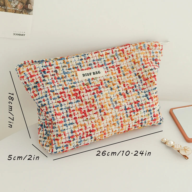 Women's cosmetic bag, red small fragrance, canvas, lipstick, air cushion, sanitary napkin, storage bag, portable toiletry bag