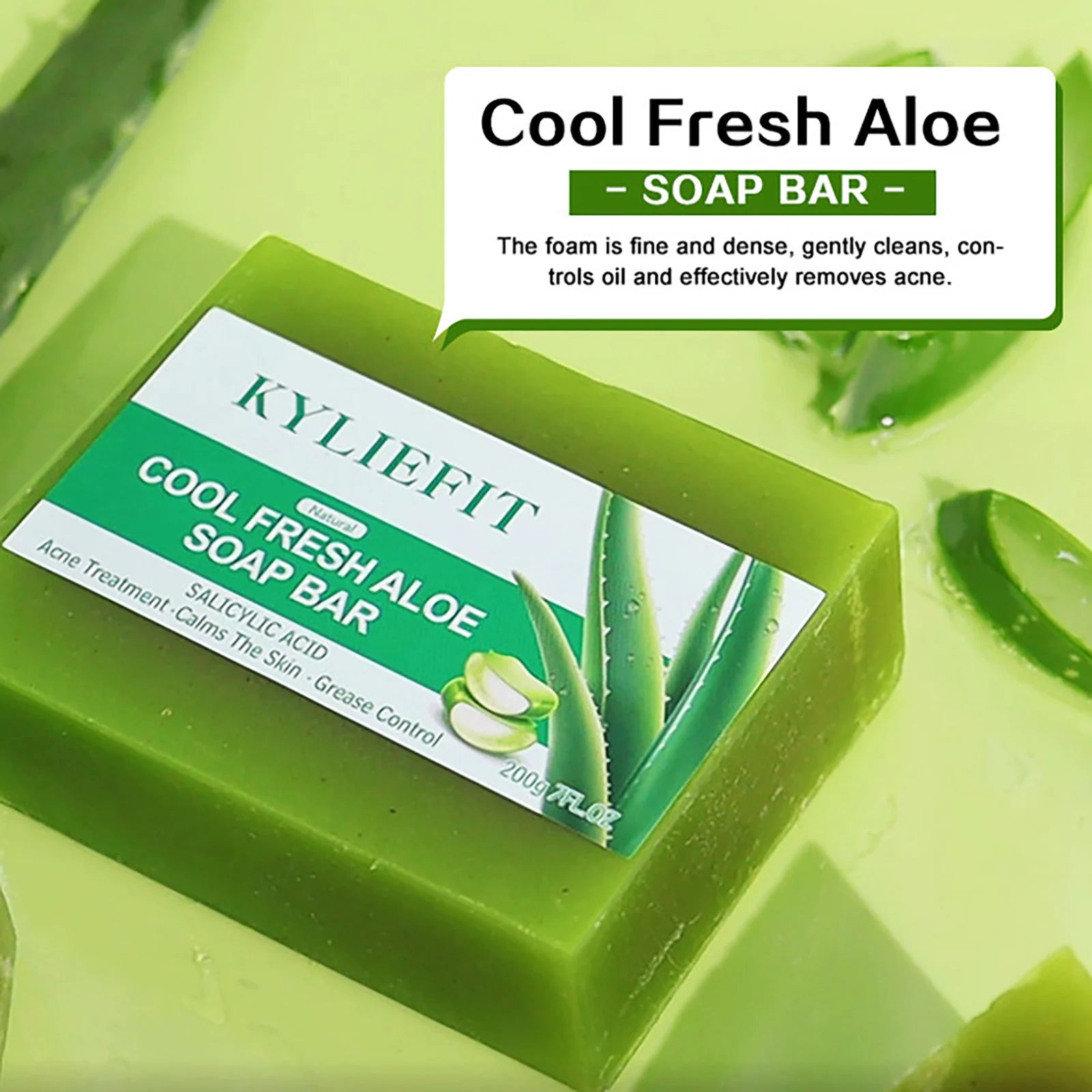 Aloe Brightening Soap Bar, Reduce Dark Spots, Sun Spots, Acne, Oil Control, Clean Stains, Exfoliation, For Face and Body