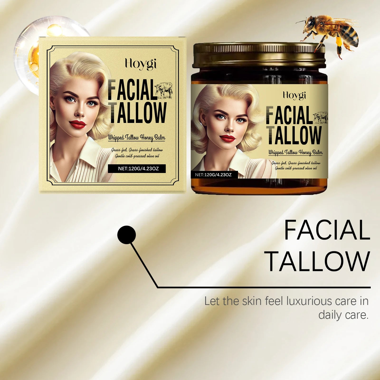 Tallow & Honey Nourishing Face Cream: Deeply Nourishes, Locks in Moisture, Relieves Dryness, and Provides Gentle Care for Skin