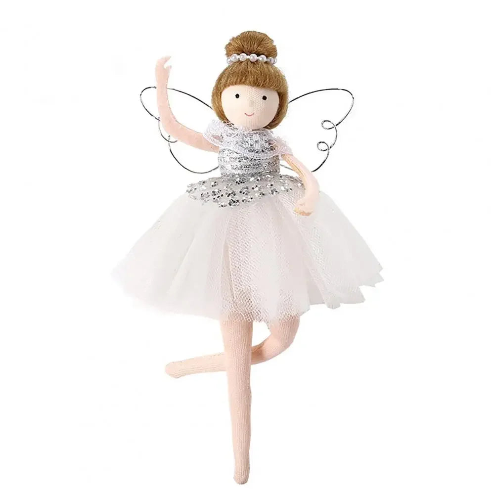 Christmas Ornament Ballet Girl Dancing with Wing And Tulle Skirt Xmas Tree Hanging Decorations for Holiday Party Decor