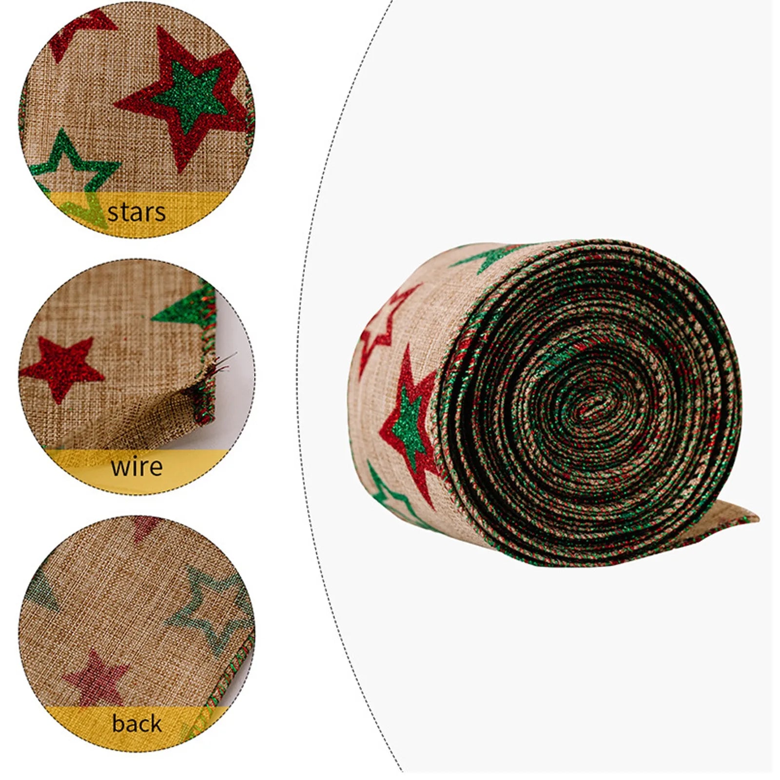 Christmas Fabric Ribbon Burlap Ribbon Christmas Tree Decor Ribbon Diy Wreath Bows Crafts Gift Wrapping Ribbon New Year Supplies