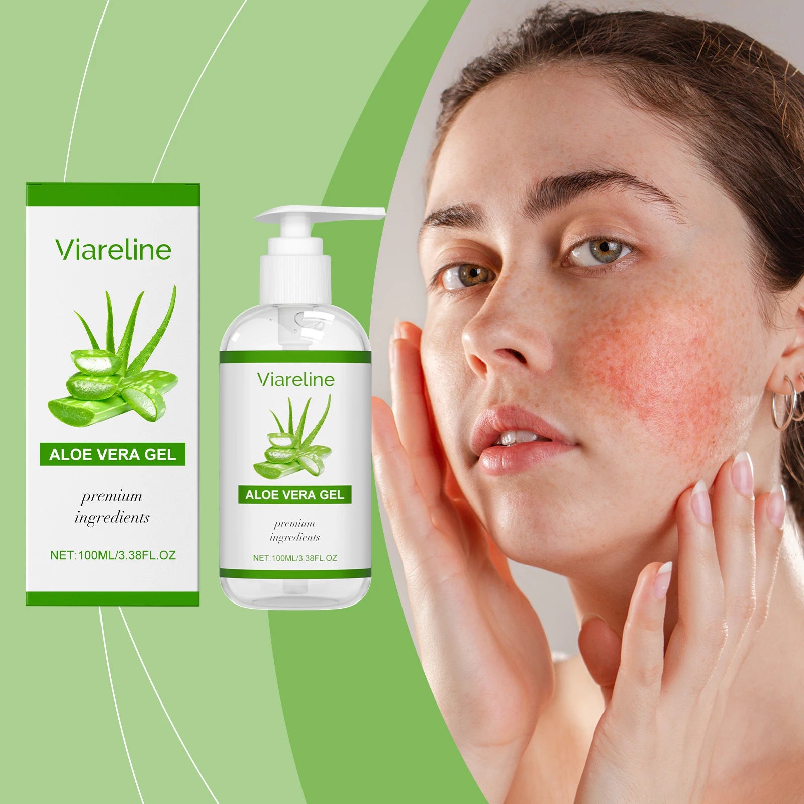 Aloe Vera Moisturizing Gel Remove Acne Relieve Sunburn Sooth Redness Brighten Facial Hydrating Rejuvenating Sun After Repair Gel