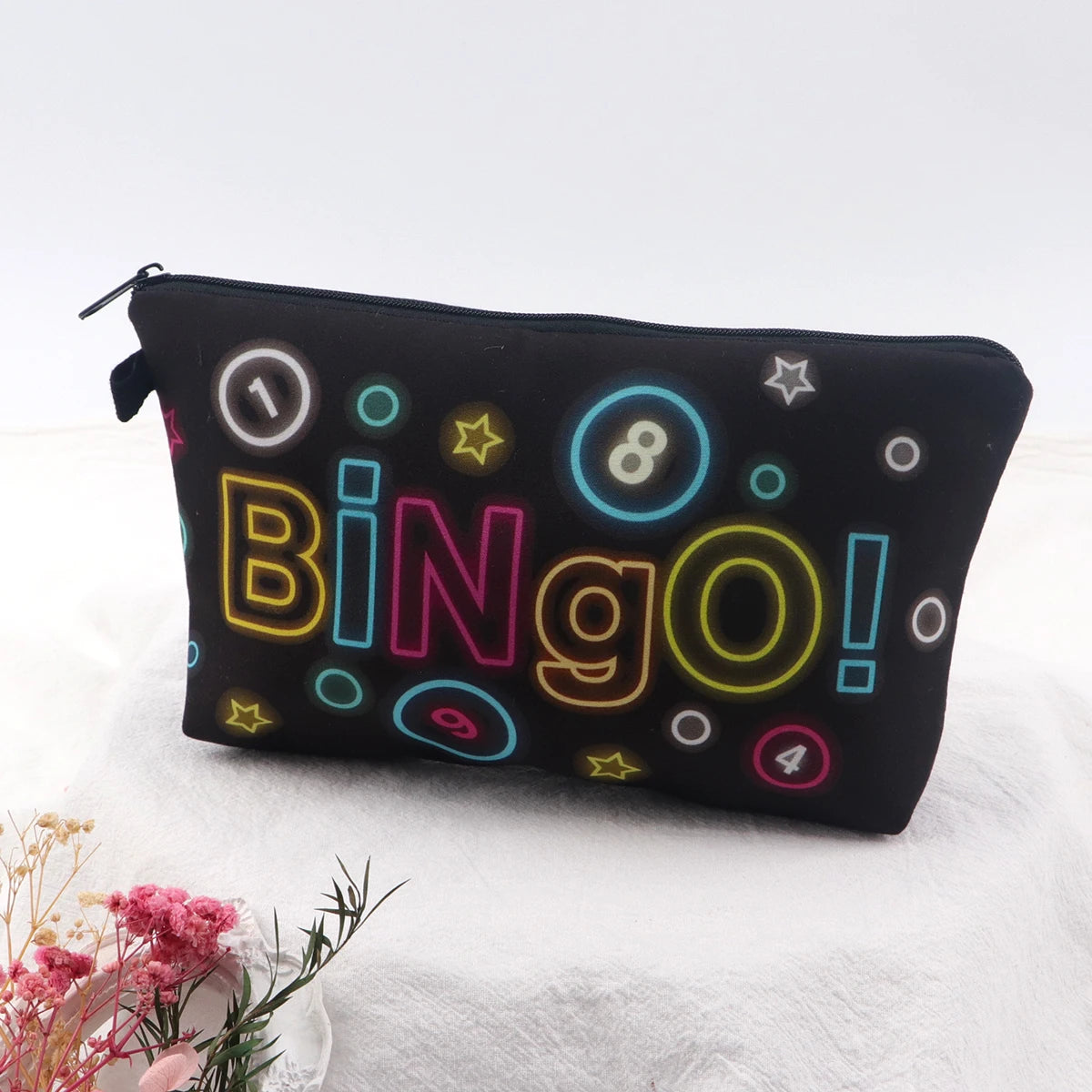 Simple Quotes Cosmetic Bags Portable for Women Cartoon Phrase Travel Storage Bag Lipstick Cosmetics Small Bags Organizer Case