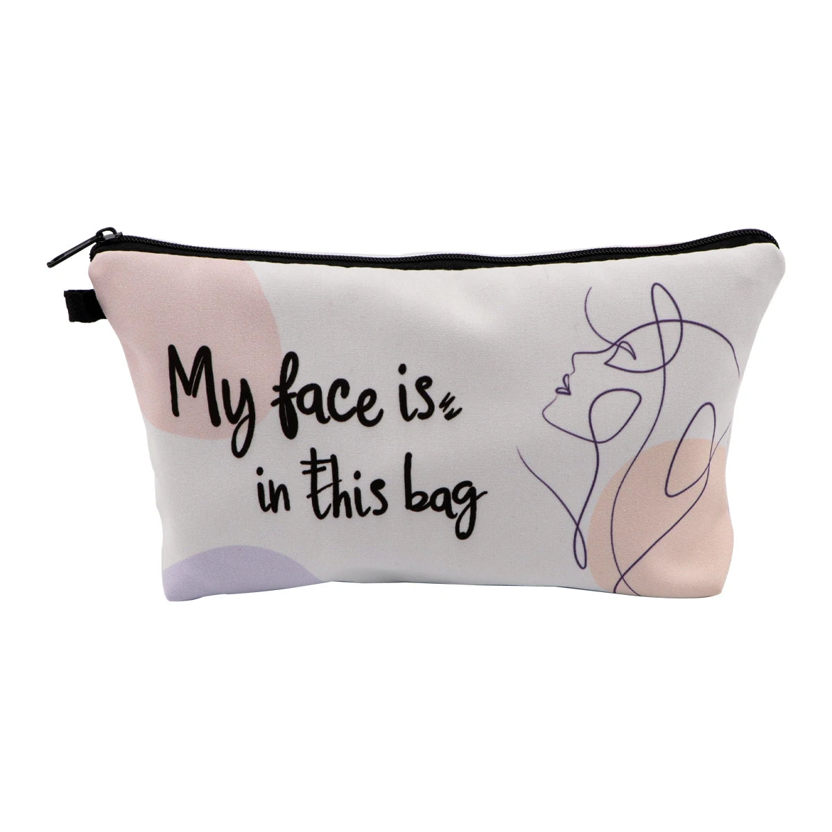 Simple Quotes Cosmetic Bags Portable for Women Cartoon Phrase Travel Storage Bag Lipstick Cosmetics Small Bags Organizer Case