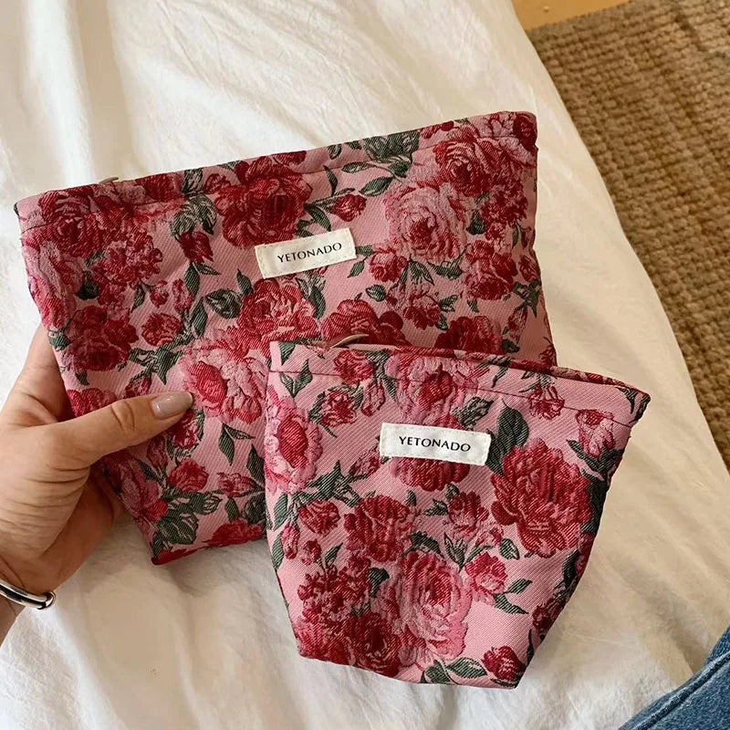 Makeup Bag Women Cosmetic Bag Flower Toiletry Pouch Case Organizer Make Up Bag Travel Wash Girls Travel Storage pouch