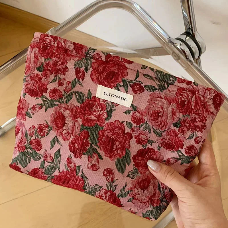 Makeup Bag Women Cosmetic Bag Flower Toiletry Pouch Case Organizer Make Up Bag Travel Wash Girls Travel Storage pouch