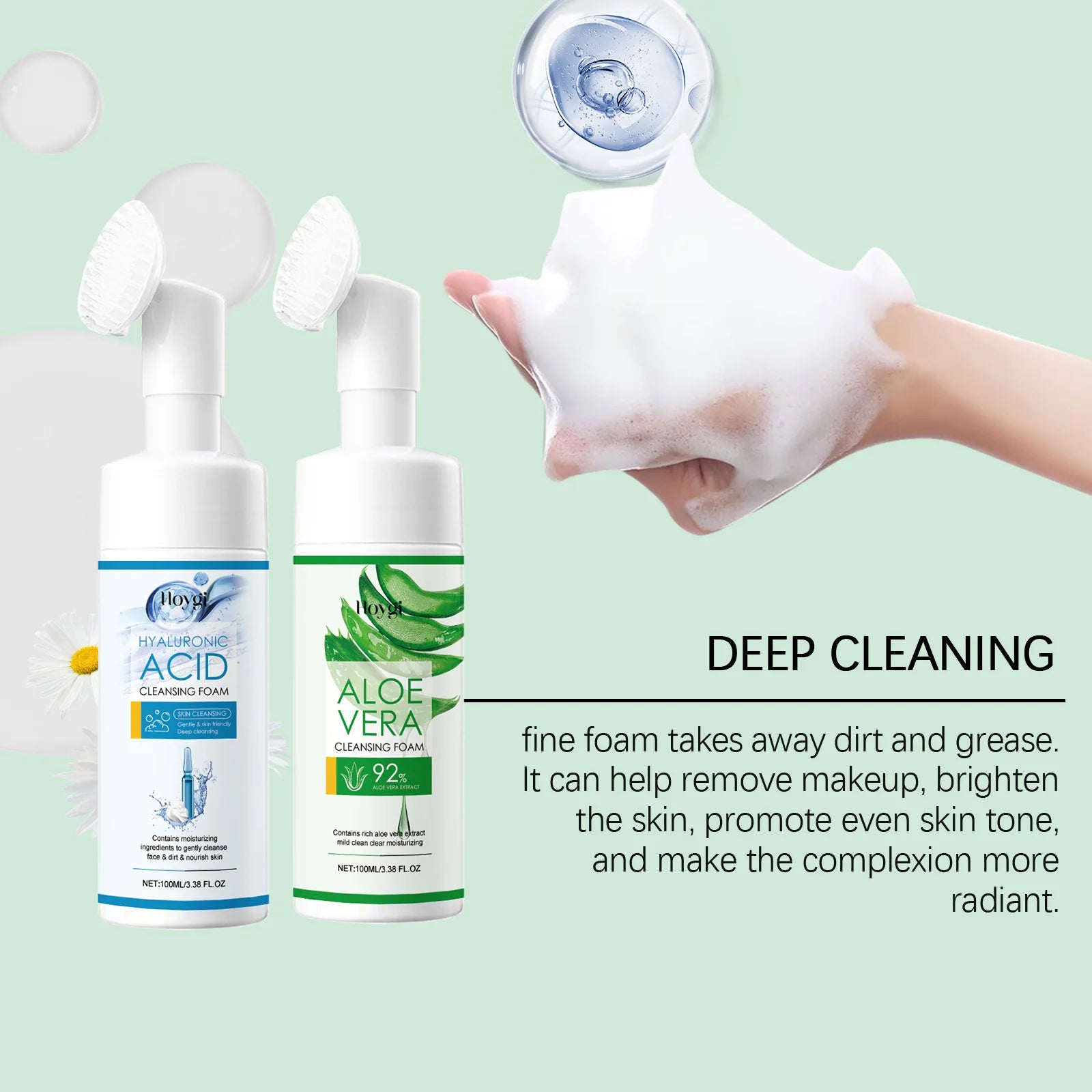 Aloe Vera Cleanser Moisturizing Oil Control Gentle Cleansing Skin Brightening Rejuvenation Unclog Pore Hyaluronic Acid Face Wash
