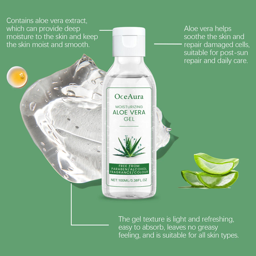 Aloe Vera Gel Pore Shrinking Oil Control Ance Remover Moisturizing Brighten Anti-Aging Facial Essence Beauty Skin Care Products