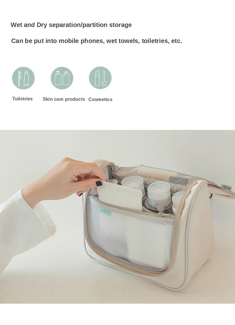 Fully Expanded Cosmetic Bag Makeup Pouch Make Up Box Toiletry Bag For Women Travel Essentials Storage Organizer Necessaire Bag