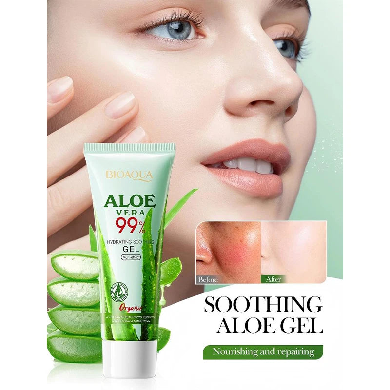 Aloe Vera Gel 100% Natural For Face And Body, Hydrating Moisturizing  Soothing Skin For Sunburn Relief, Acne, After Sun Care 50g
