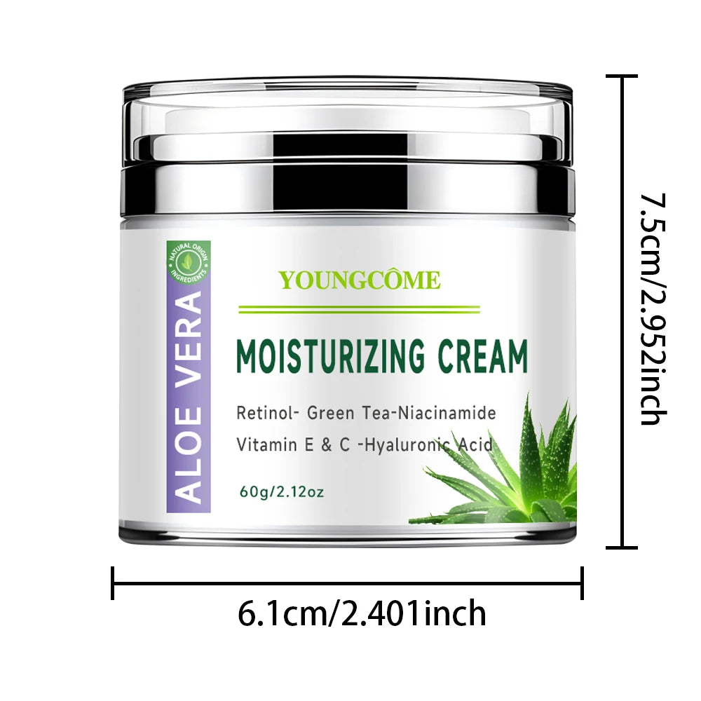 Aloe Vera Soothing, Deep Moisturizing, Multi-Functional Mild Formula Free of Alcohol, Mineral Oil,Anti-Aging Moisturizing Cream