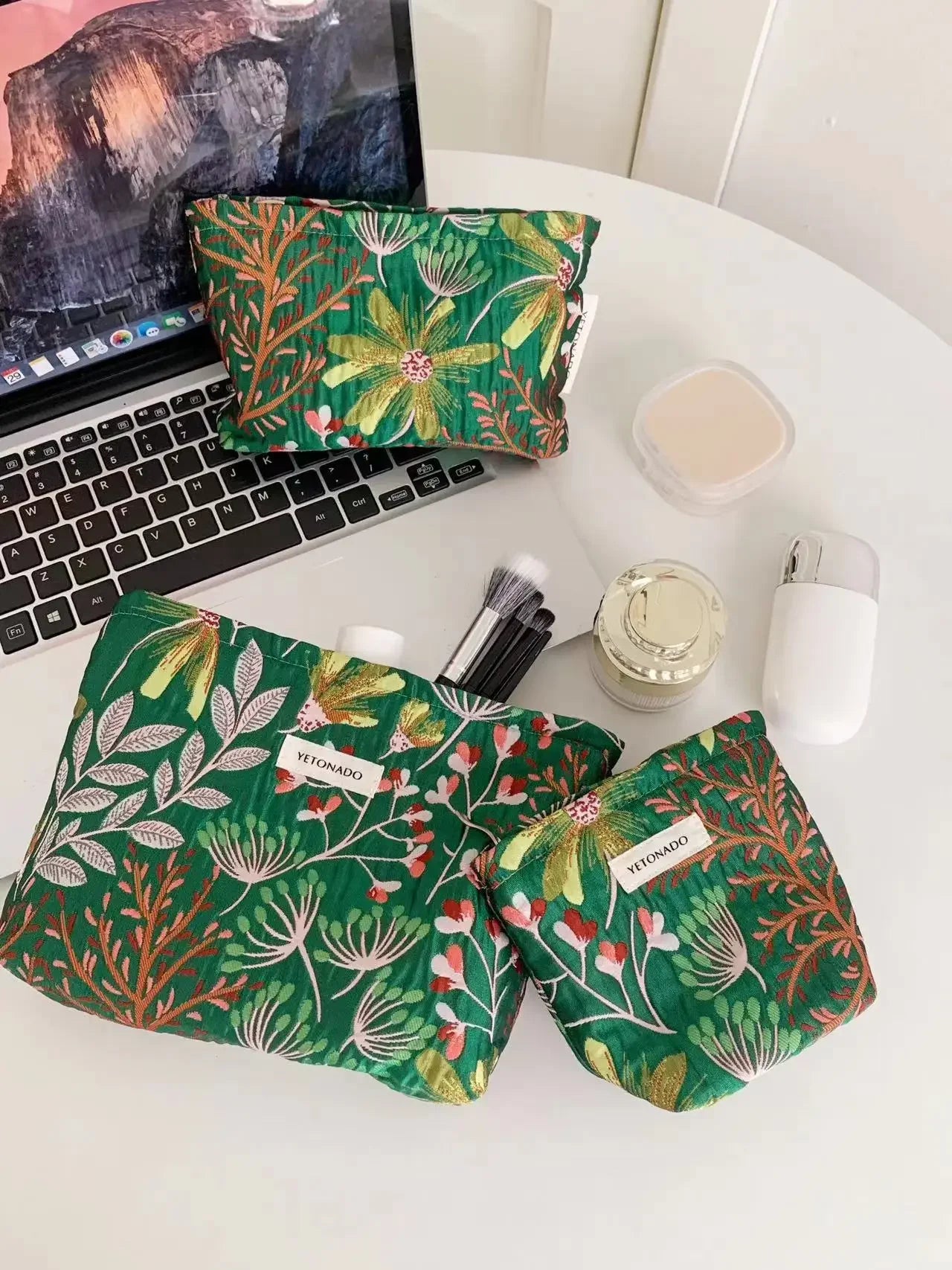 Makeup Bag Women Cosmetic Bag Flower Toiletry Pouch Case Organizer Make Up Bag Travel Wash Girls Travel Storage pouch