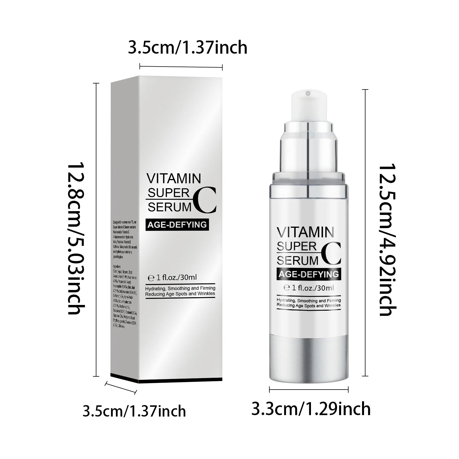 Vitamin C Super Serum 30ml Anti-Aging, Brightening & Hydrating Facial Care with Niacinamide & Hyaluronic Acid for All Skin Types