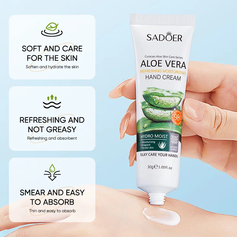Aloe Vera Hand Cream Lotions Serum Repair Nourishing Hand Skin Care Anti Dryness Chapping Anti Aging Whitening Hand Cream 30g