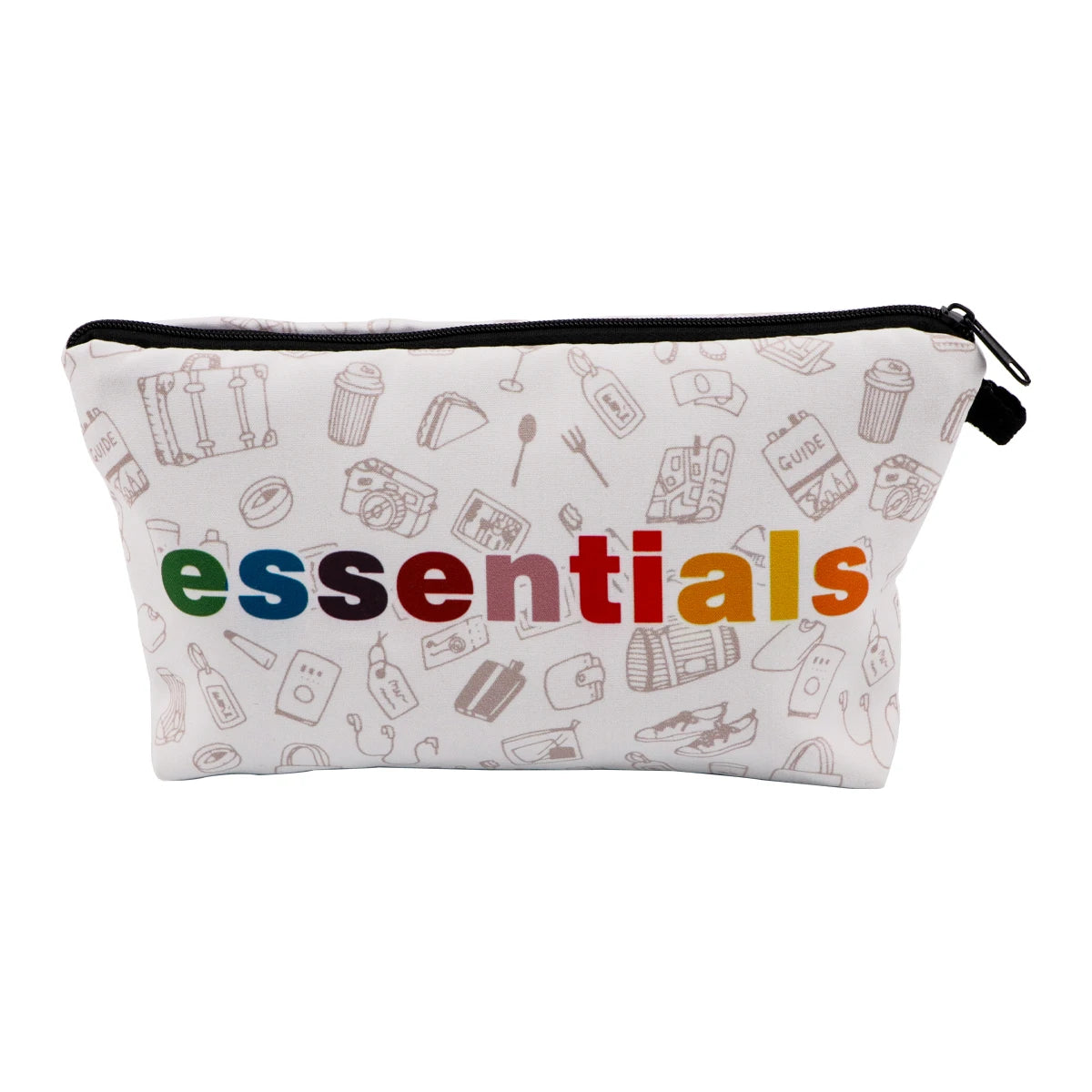 Simple Quotes Cosmetic Bags Portable for Women Cartoon Phrase Travel Storage Bag Lipstick Cosmetics Small Bags Organizer Case