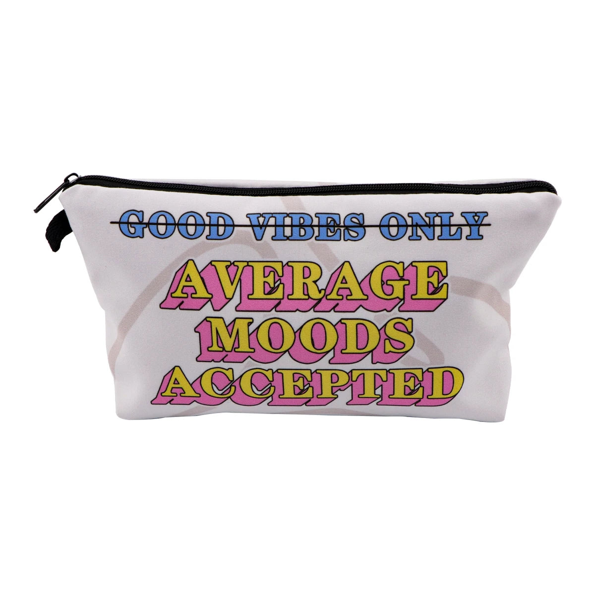 Simple Quotes Cosmetic Bags Portable for Women Cartoon Phrase Travel Storage Bag Lipstick Cosmetics Small Bags Organizer Case