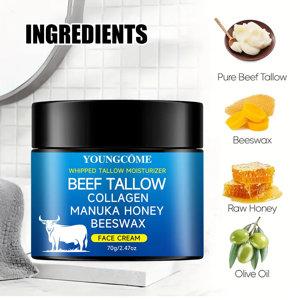 Tallow face cream raw Honayolive oil Anti Aging Face Cream  Wrinkle Remover Collagenr Smooth Wrinkle Moisturizing Firming