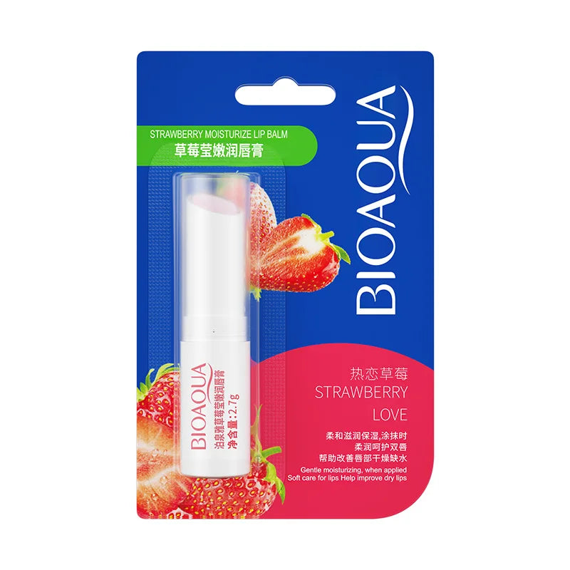 BIOAQUA Aloe Honey  Strawberry Moisturizing Natural Lip Balm Long Lasting Nourish Protect Improves Chapped Dryness Delicate