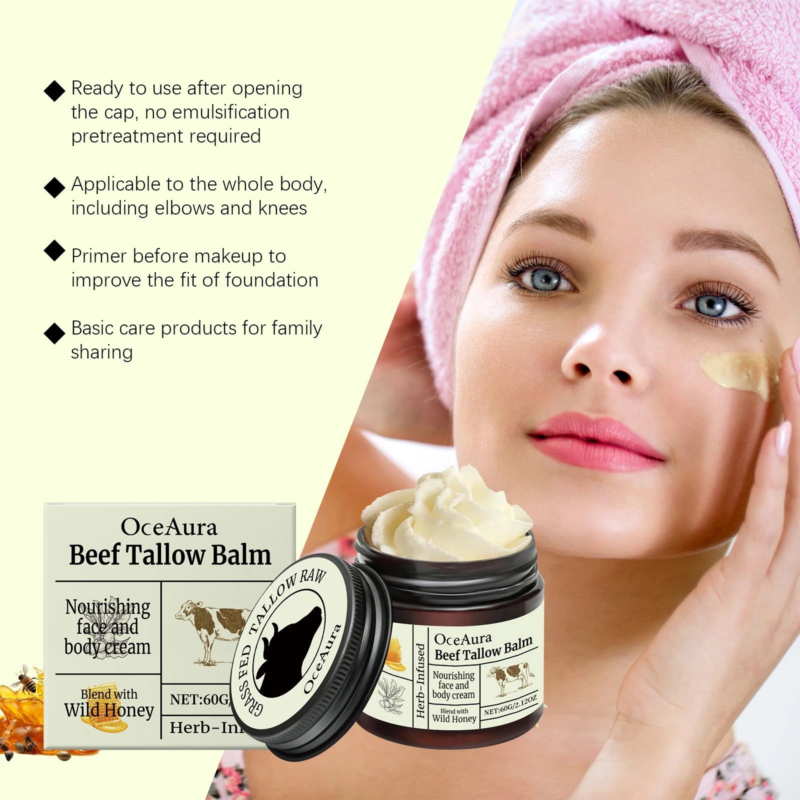 Beef Tallow  Bodily Moisturizer Fade Fine Lines Repair Skin Improves Dry Skin Rejuvenation Brighten Skin Care Cream Product