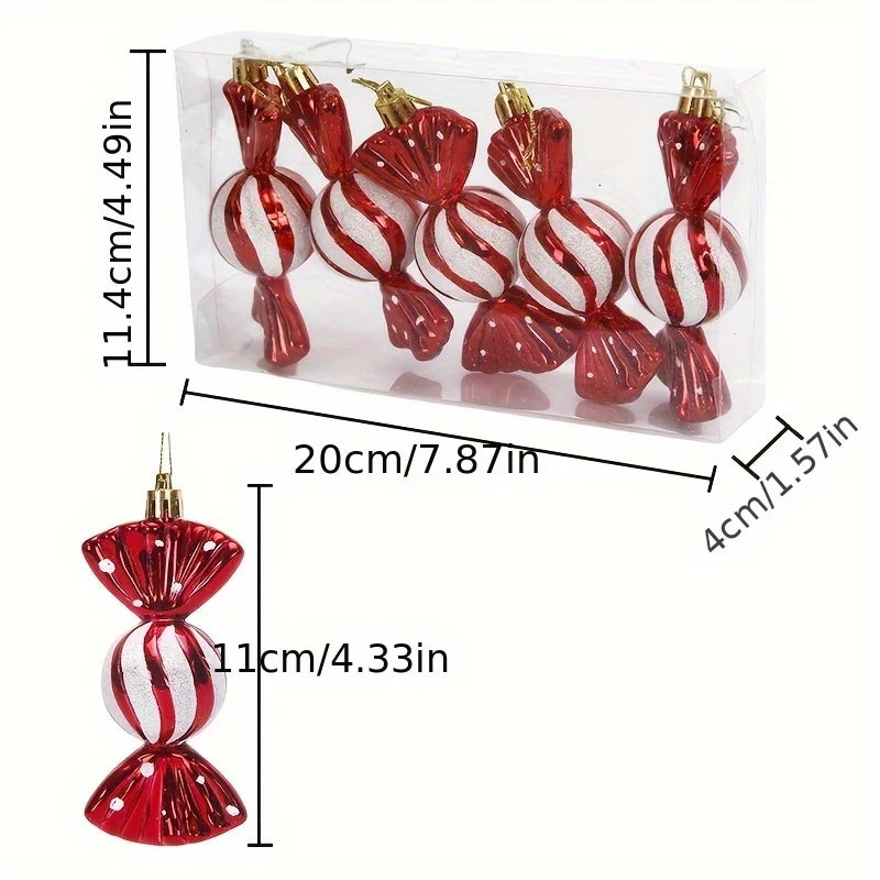 5-Pack Christmas Candy Tree Ornaments Christmas Tree Hanging Decorations Christmas Decorations