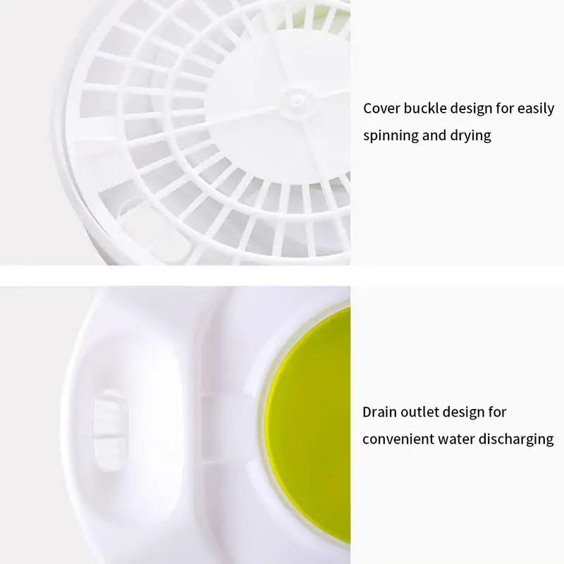 Salad Spinner Dryer Vegetable Fruit Food Dehydrator Large-capacity Double-layer Salad Dryer Household Easy Water Drain System