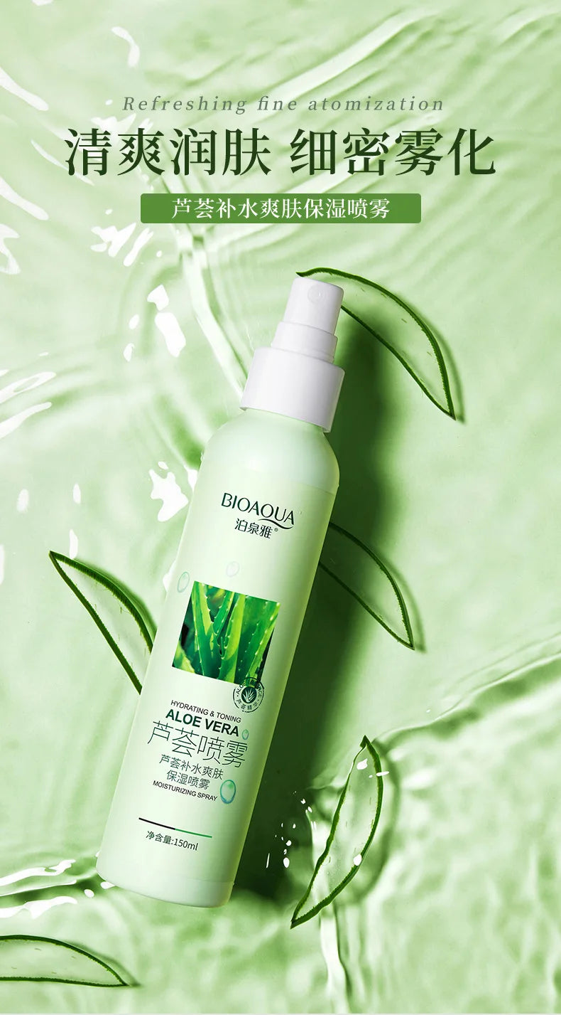 Aloe Vera Face Moisturizing Spray Improve Dryness  Makeup Base Liquid Sooth Skin Refreshing Non Greasy Face Care Water 150ml