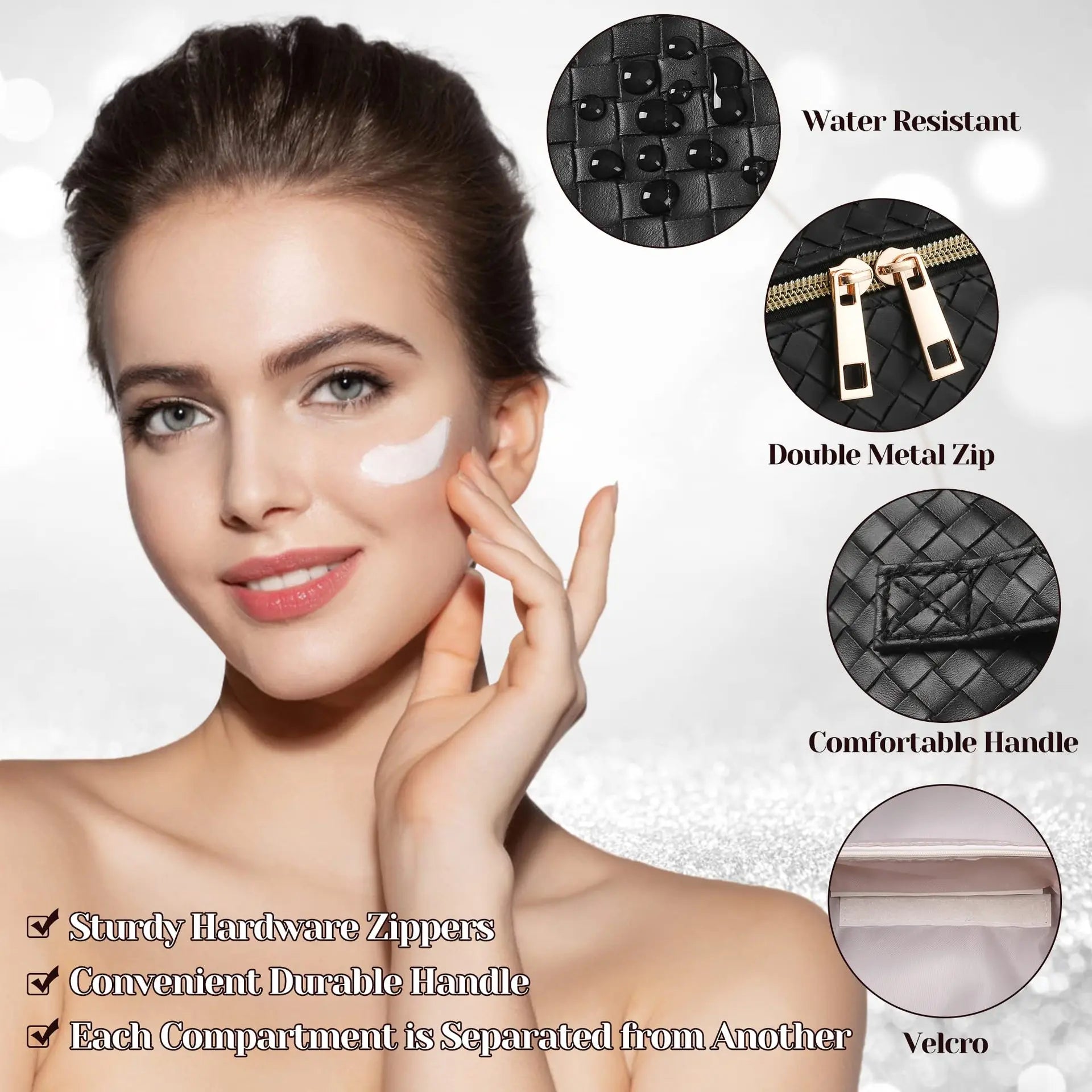 Lightweight Makeup Bag for Travel, Minimalist Waterproof Toiletry Pouch with Zipper, LargeCapacity Multifunctional Makeup Bag