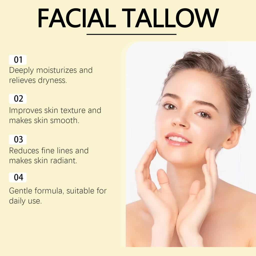 Tallow & Honey Nourishing Face Cream: Deeply Nourishes, Locks in Moisture, Relieves Dryness, and Provides Gentle Care for Skin