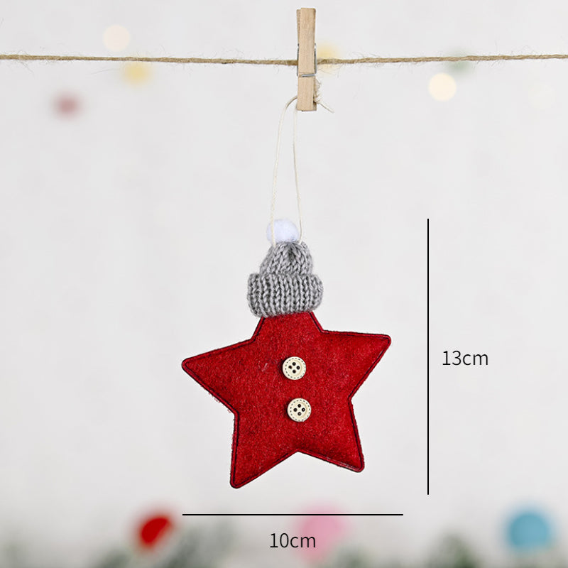 Christmas Ornaments Red Star Christmas Tree Pendant Xmas DIY New Year 2023 Party Gifts Noel Supply Navidad 2022 Home Decor
