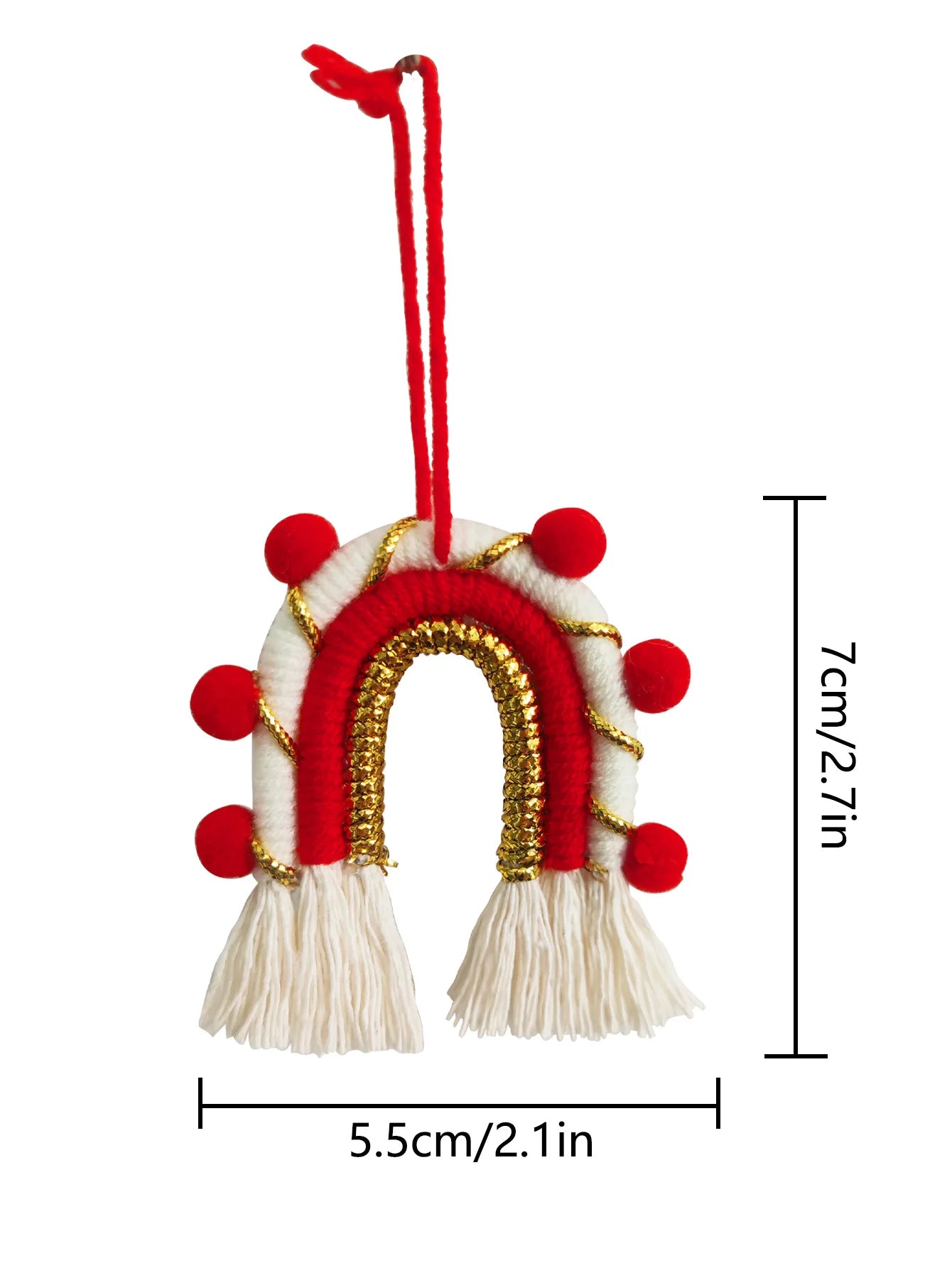 Christmas Ornaments Boho Style Rainbow Tassels Wall Hanging Creative Hand-Woven Xmas Tree Pendant New Year Kids Gift Home Decor