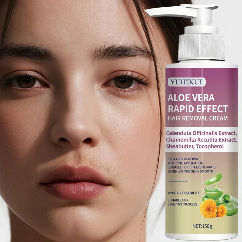 150g Aloe Vera Hair Removal Balm - Gentle and non-irritating, suitable for armpits, lips, arms, legs and intimate areas, powerfu