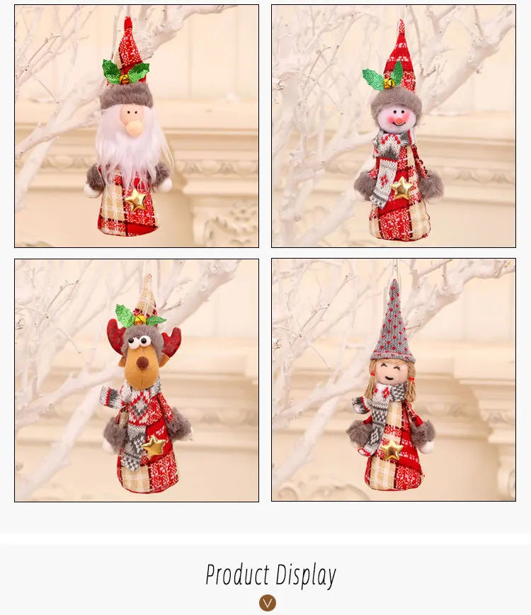 Christmas Ornaments Red Star Christmas Tree Pendant Xmas DIY New Year 2023 Party Gifts Noel Supply Navidad 2022 Home Decor