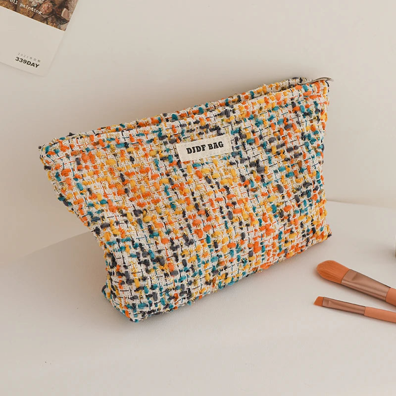 Women's cosmetic bag, red small fragrance, canvas, lipstick, air cushion, sanitary napkin, storage bag, portable toiletry bag