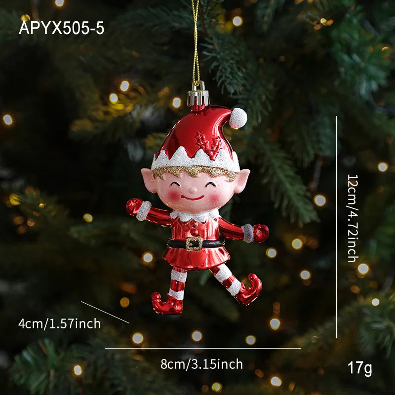 Christmas Tree Hanging Ornament Candy Cane Donut Golden Pendants 2026 Navidad New Year Home Party Decoration Festival Supplies