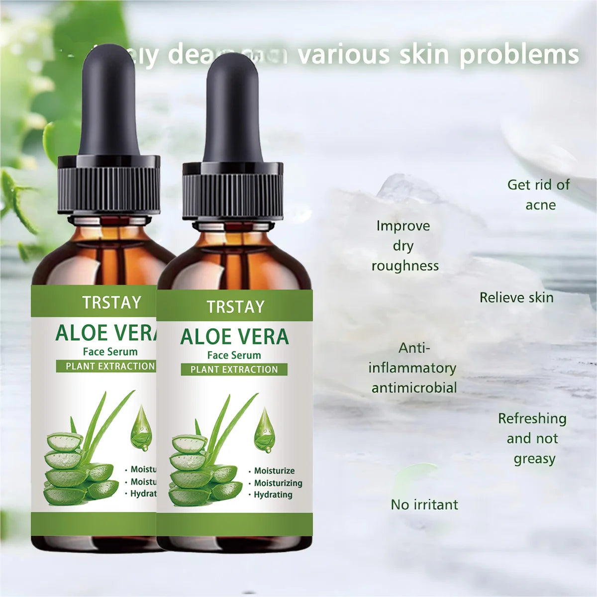 Aloe vera natural ingredients, moisturizing and nourishing the skin