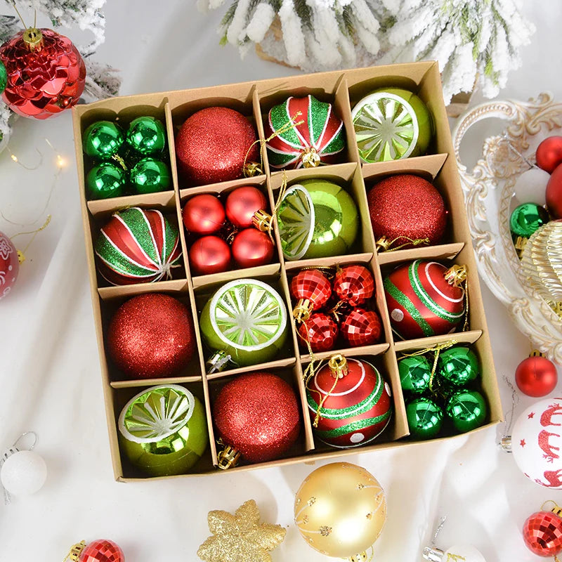 Christmas Ball Ornament Set Big Xmas Tree Hanging Pendant Snowflake Merry Christmas Decoration for Home 2025 New Year Party Gift