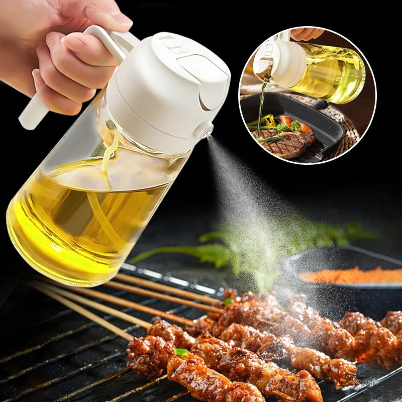 500ml 2 in 1 Oil Sprayer - Kitchen sprayer for cooking, grilling, baking, roasting and picnics | Aerosol free oil dispenser