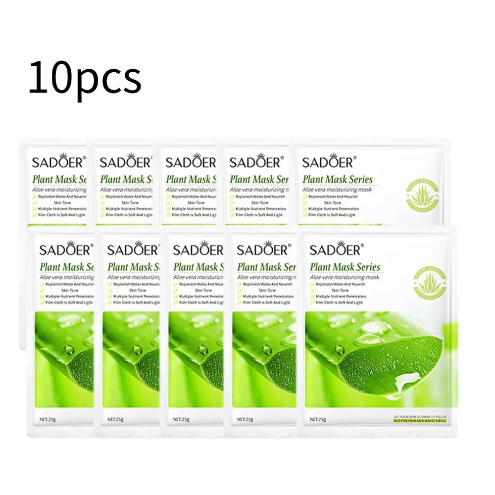 Aloe vera Facial mask Plant-based facial mask hydrating moisturizing smooth Fade fine lines face masks sheets skin care product