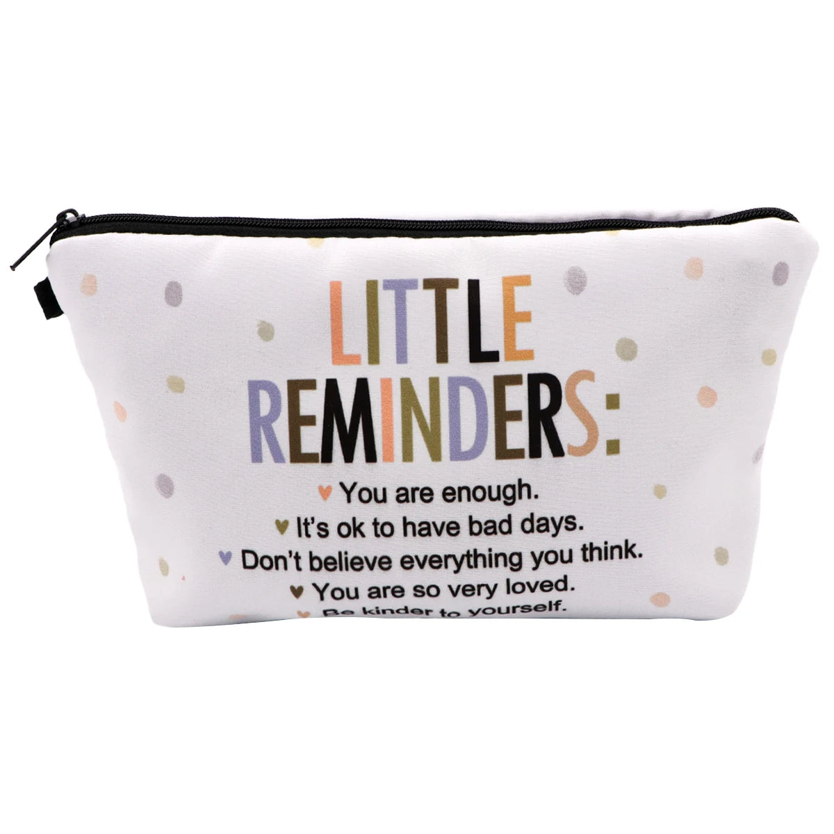 Simple Quotes Cosmetic Bags Portable for Women Cartoon Phrase Travel Storage Bag Lipstick Cosmetics Small Bags Organizer Case