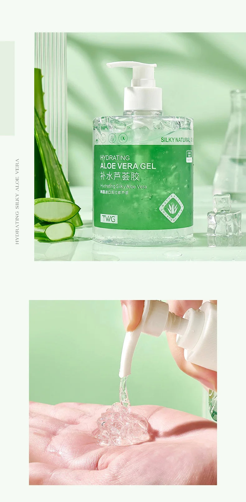 Aloe Vera Gel 500g Large Bottle Moisturizing Aloe Gel Large Capacity Hydrating and Moisturizing