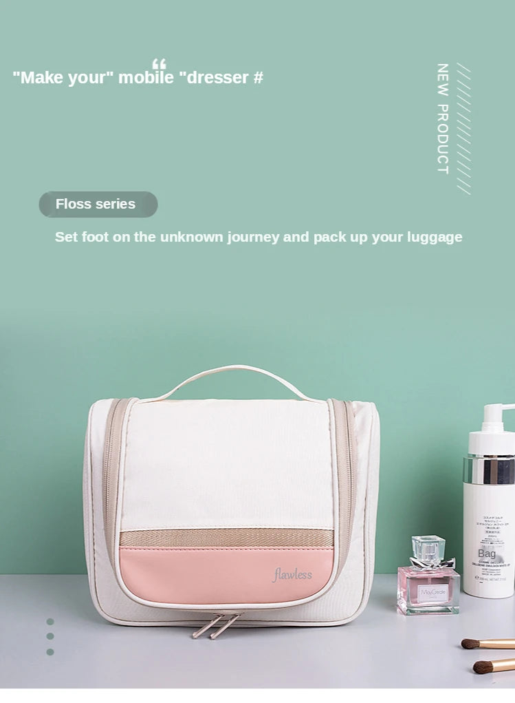 Fully Expanded Cosmetic Bag Makeup Pouch Make Up Box Toiletry Bag For Women Travel Essentials Storage Organizer Necessaire Bag